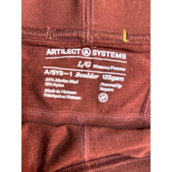 Artilect Systems Boulder 125 gsm Leggings Merino Wool Blend Burgundy Lightweight - Picture 4 of 8